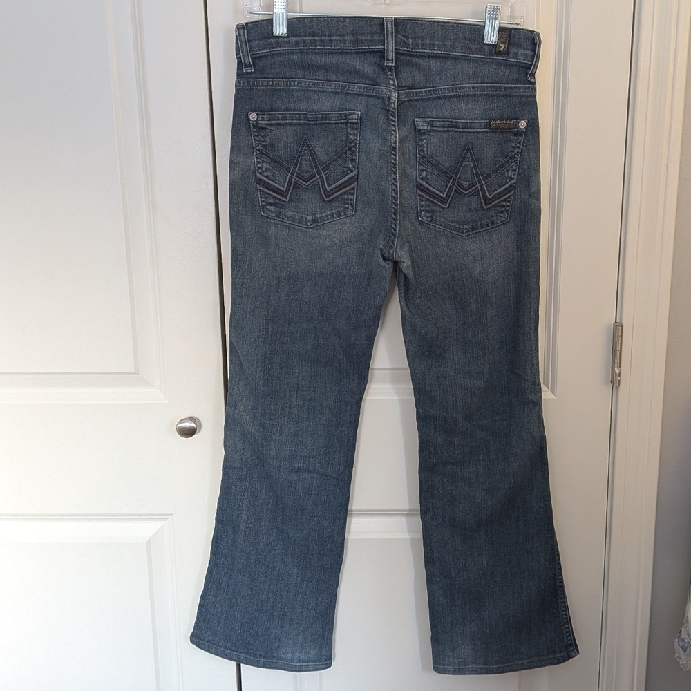 7 For All Mankind A Pocket Bootcut Jeans Dark Wash Blue Size 28 Women Denim 7FAM - Picture 2 of 8